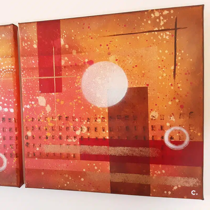 tableau triptyque avec peinture acrylique