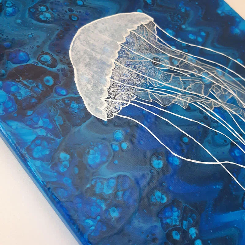 tableau abstrait avec peinture acrylique