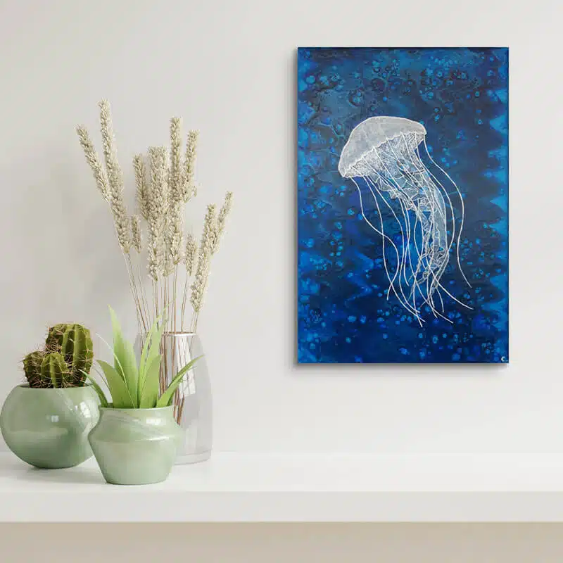 tableau abstrait avec peinture acrylique