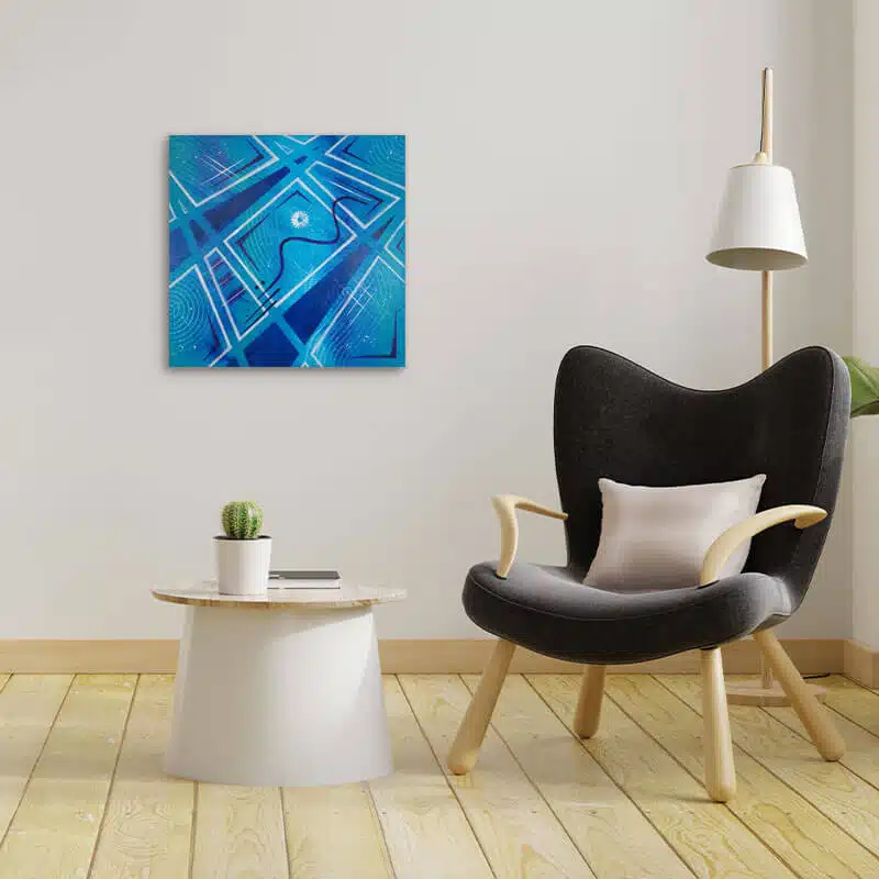 tableau abstrait carré avec peinture acrylique