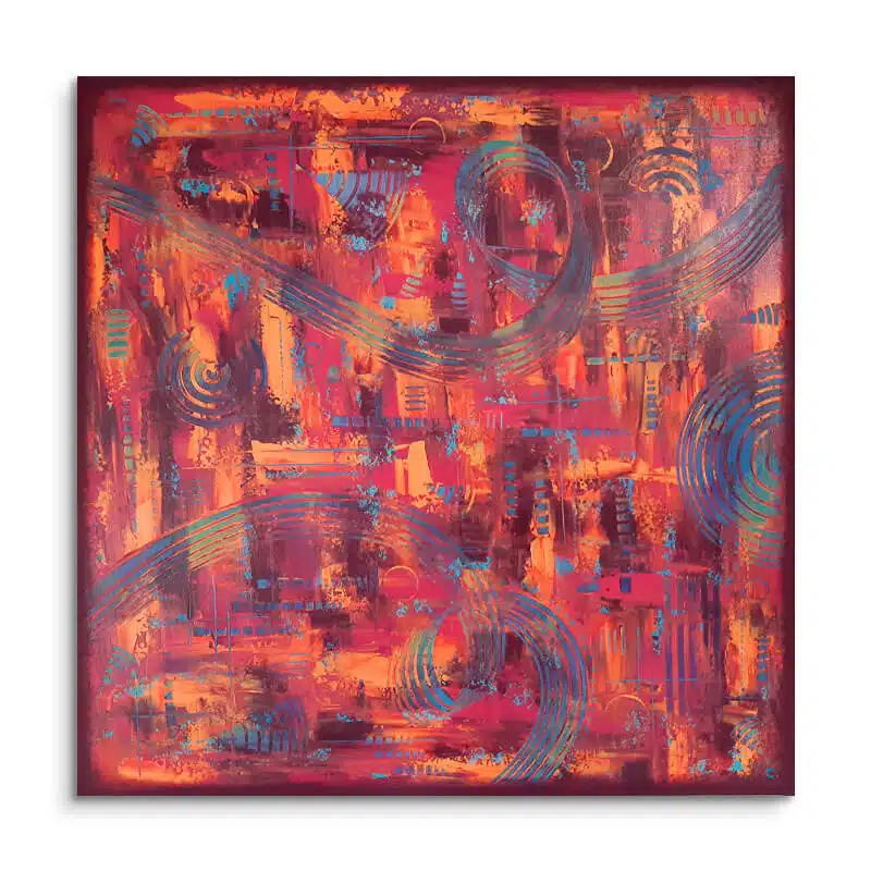 tableau abstrait carré avec peinture acrylique