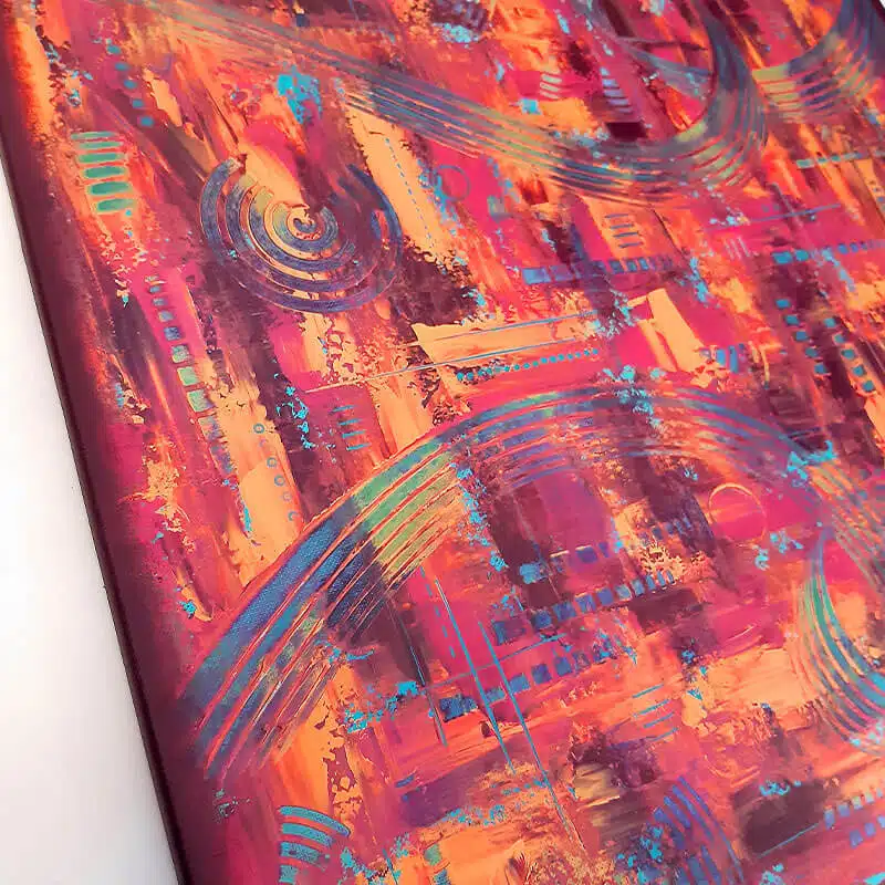 tableau abstrait carré avec peinture acrylique