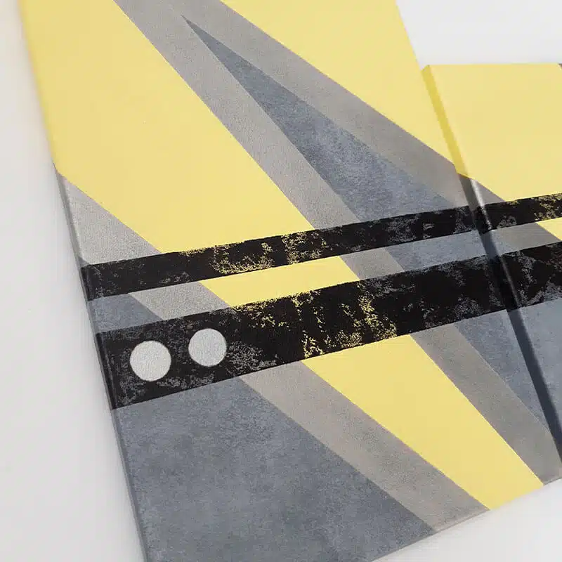 tableau abstrait diptyque avec peinture acrylique