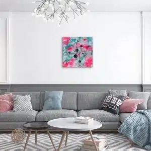 tableau abstrait carré avec peinture acrylique